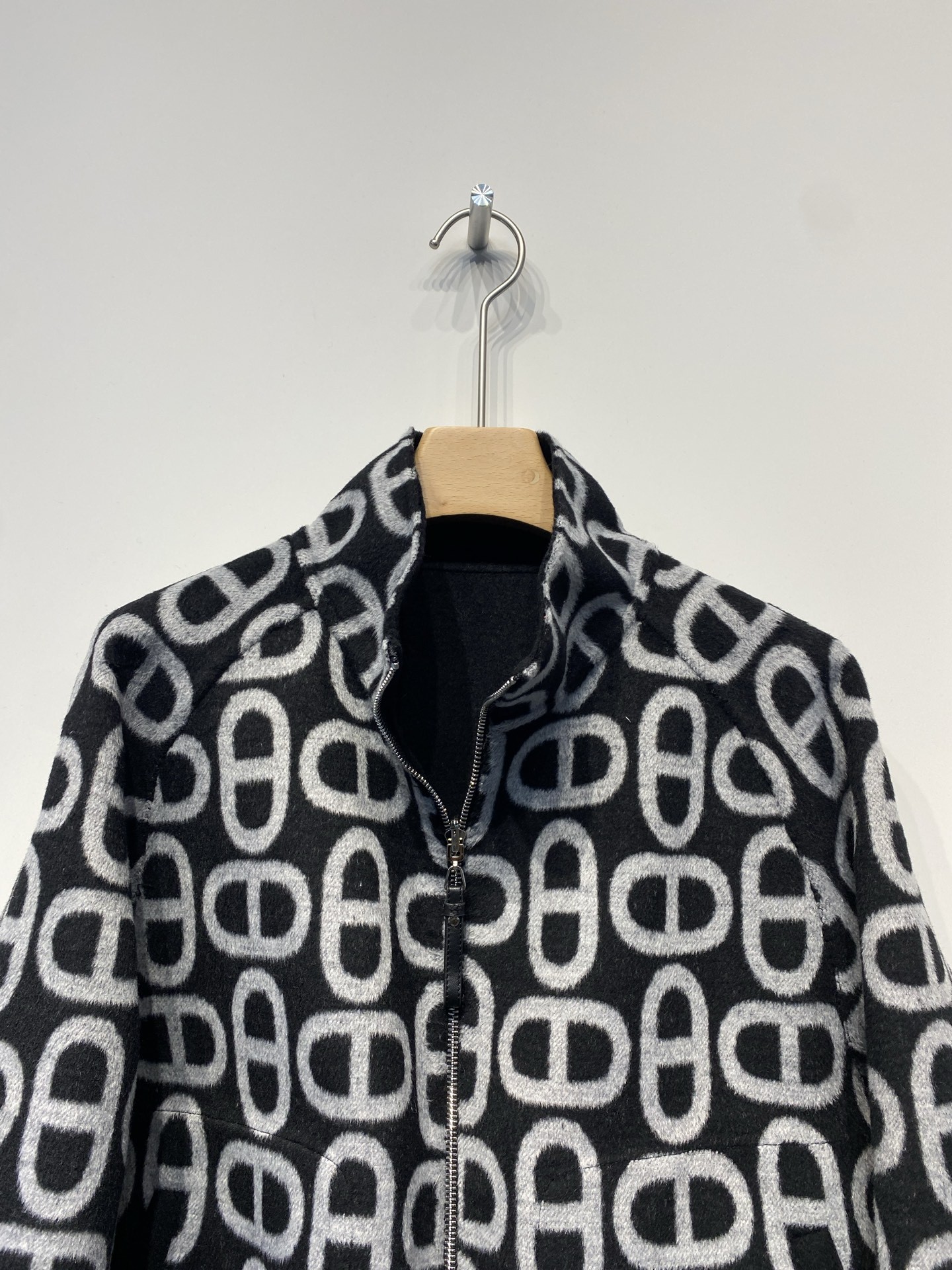 エルメス「Hermès」ダブルフェイス ジャカード ウール コート