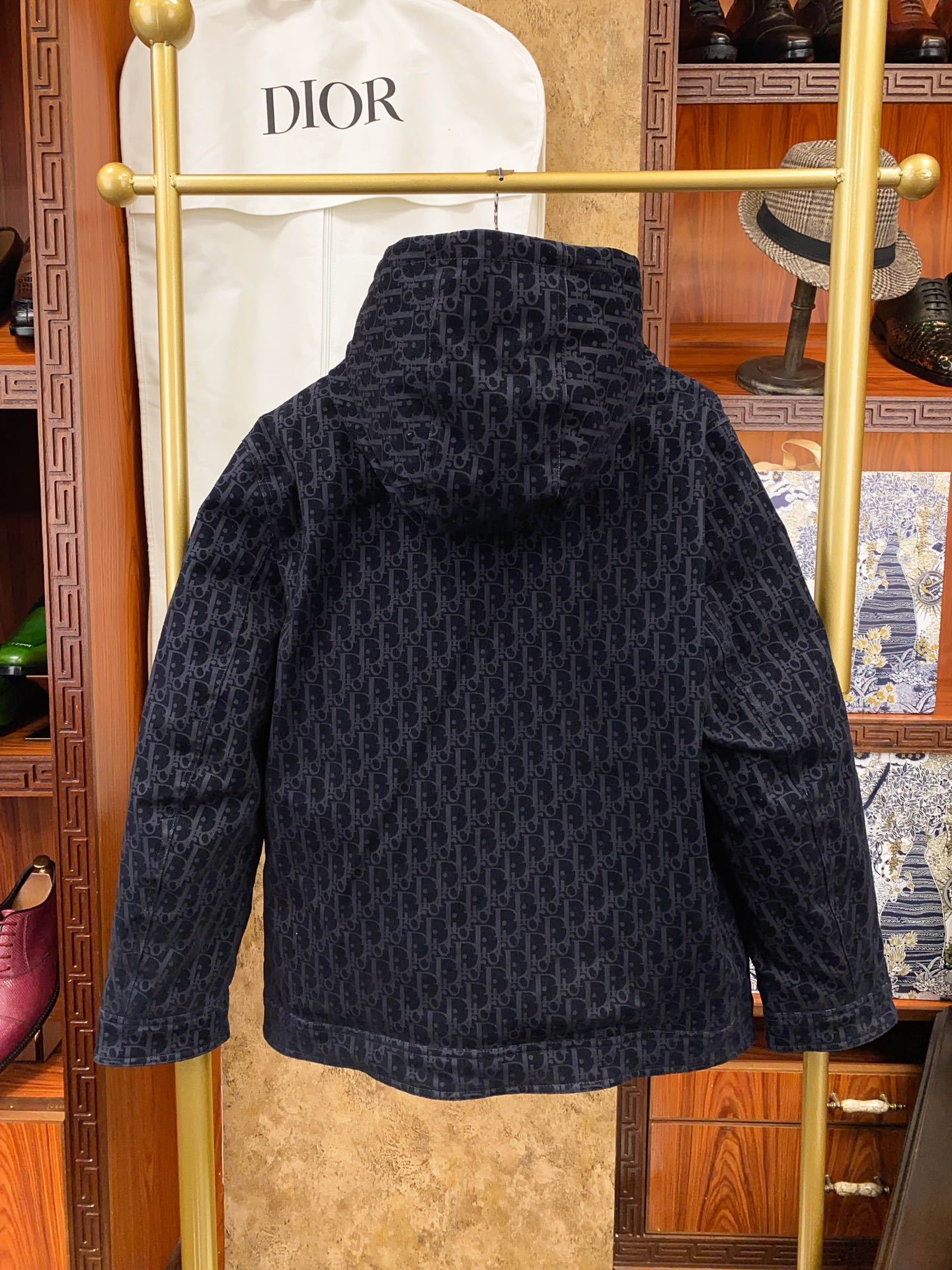 ディオール「Dior」OBLIQUE ダウンフード付きジャケット