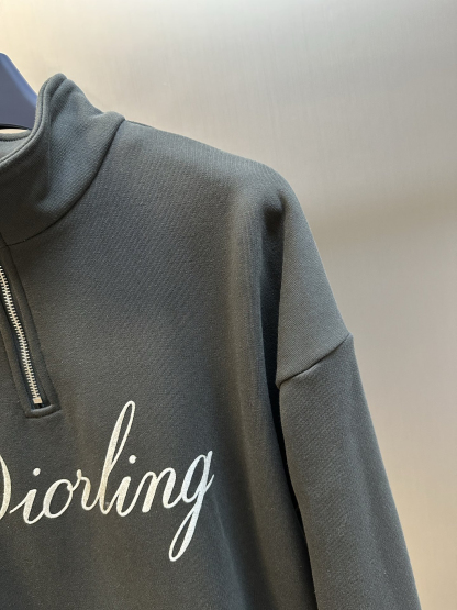 ディオール「Dior」フロッキープリント ハーフジップ スウェットシャツ