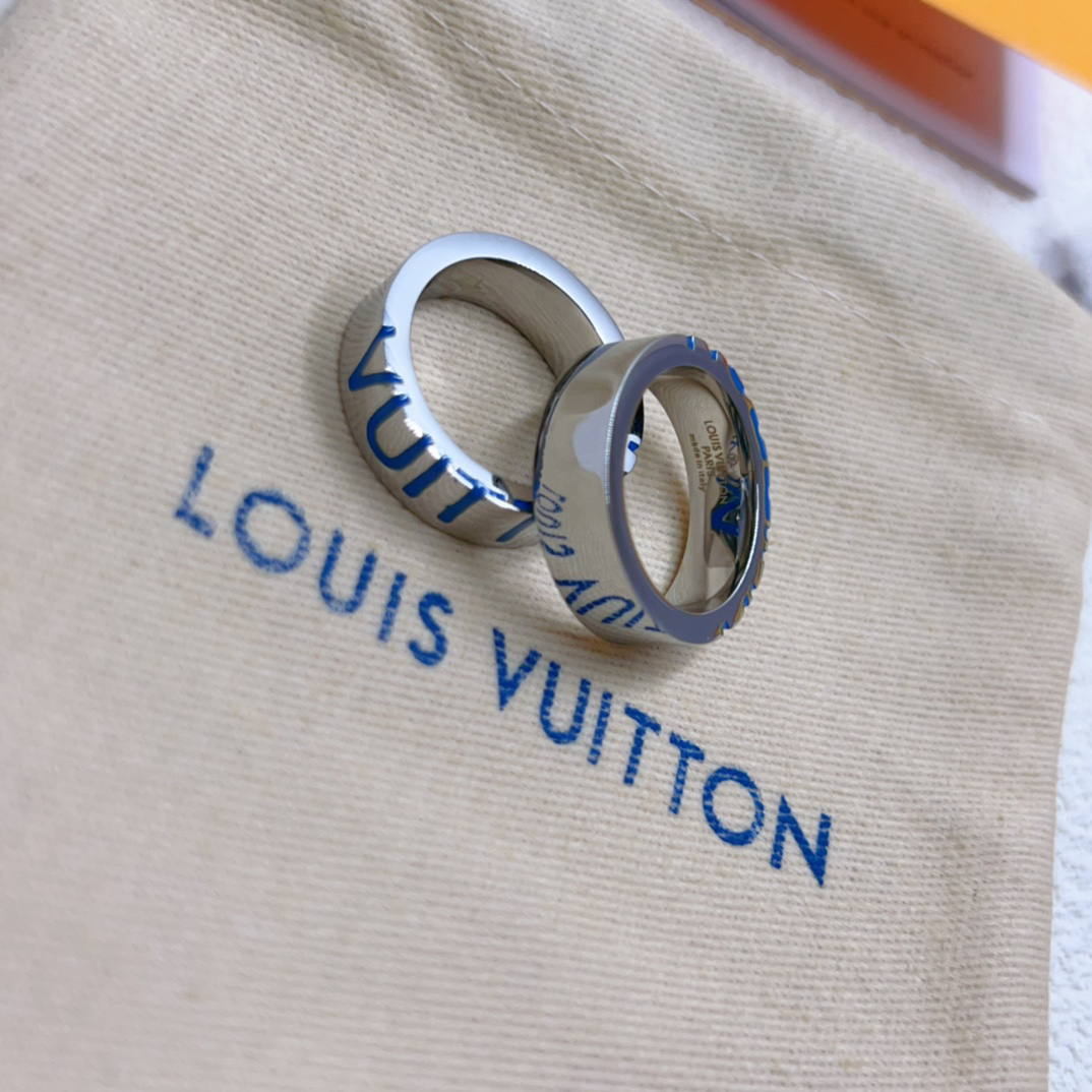 ルイ・ヴィトン「Louis Vuitton」Monogram エナメル サイン リング