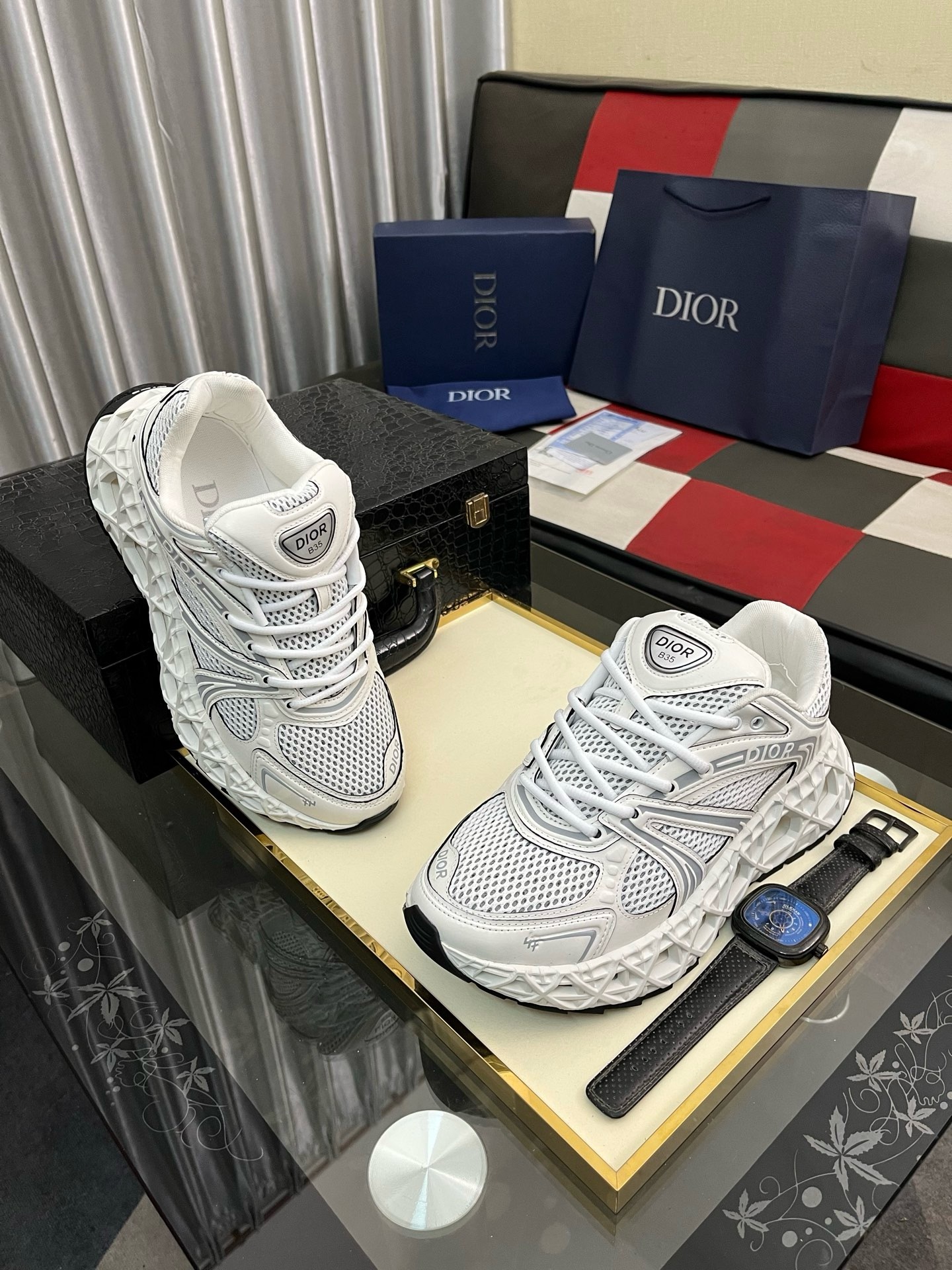 ディオール「Dior」プレミアム レザー カジュアル スニーカー
