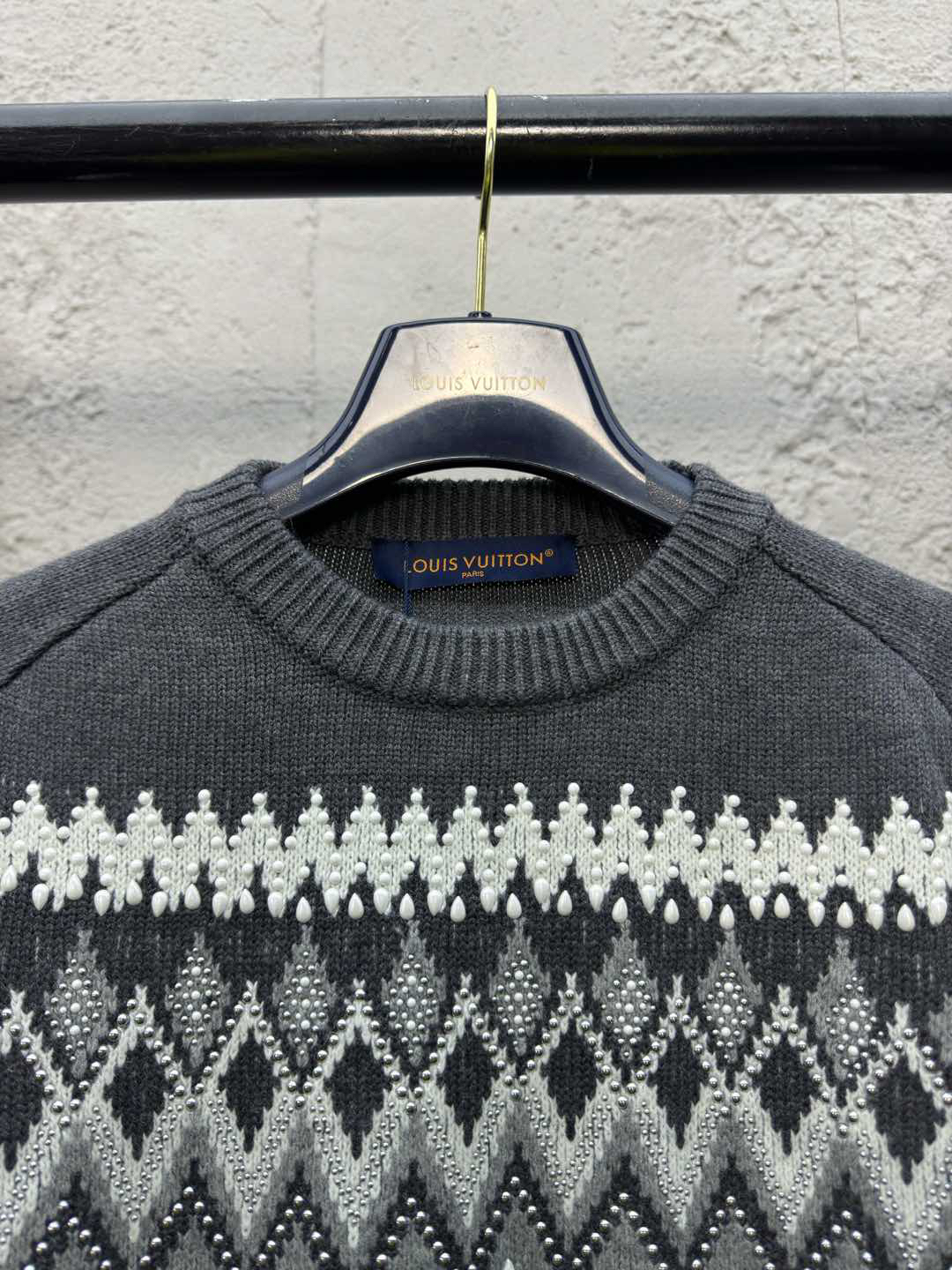 ルイ・ヴィトン「Louis Vuitton」Ski 刺繍ビーズ フィアーアイランドニット セーター