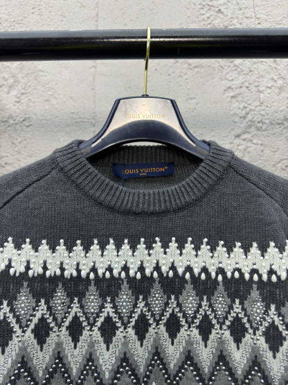 ルイ・ヴィトン「Louis Vuitton」Ski 刺繍ビーズ フィアーアイランドニット セーター
