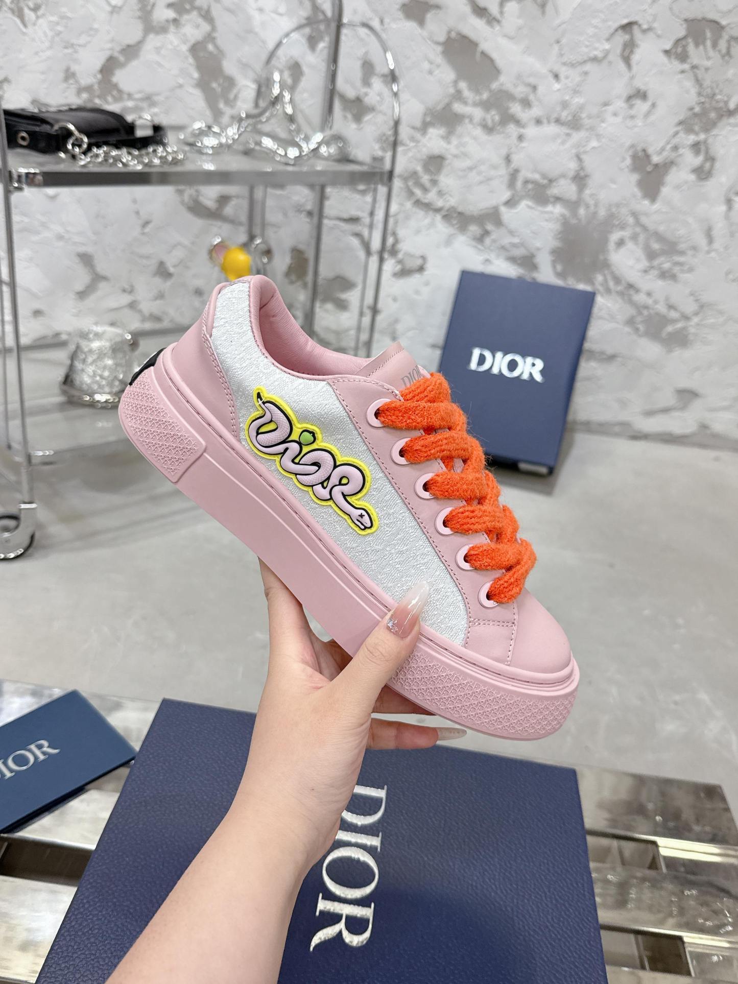 ディオール「Dior」B33 スネークイヤー カップル スニーカー 限定モデル