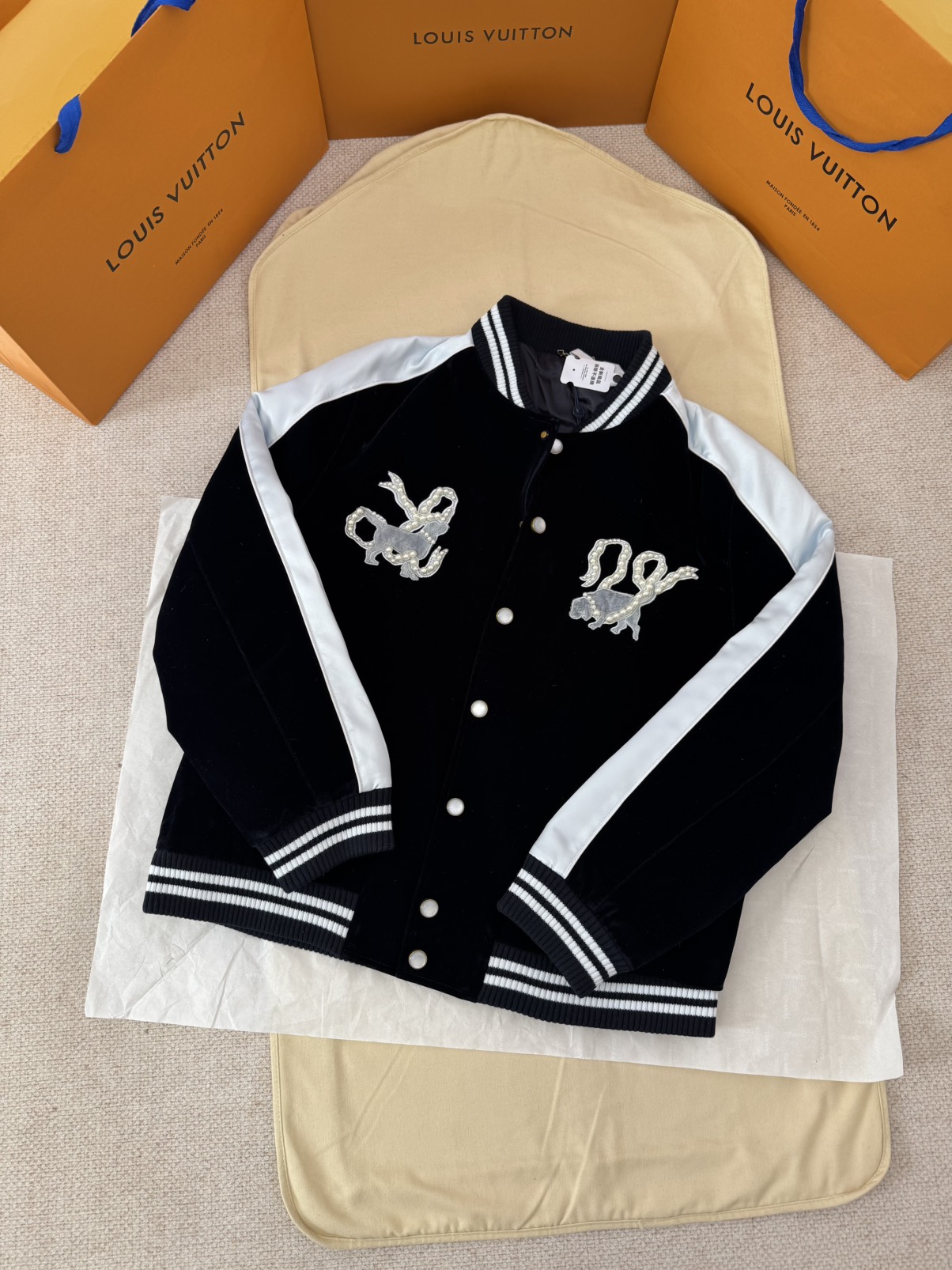 ルイ・ヴィトン「Louis Vuitton」シルクベルベット ペアルック バレージャケット