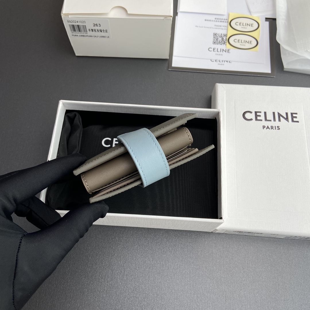 セリーヌ「Celine」プチ ツートン グラン シャン リザード プレート付き ウォレット