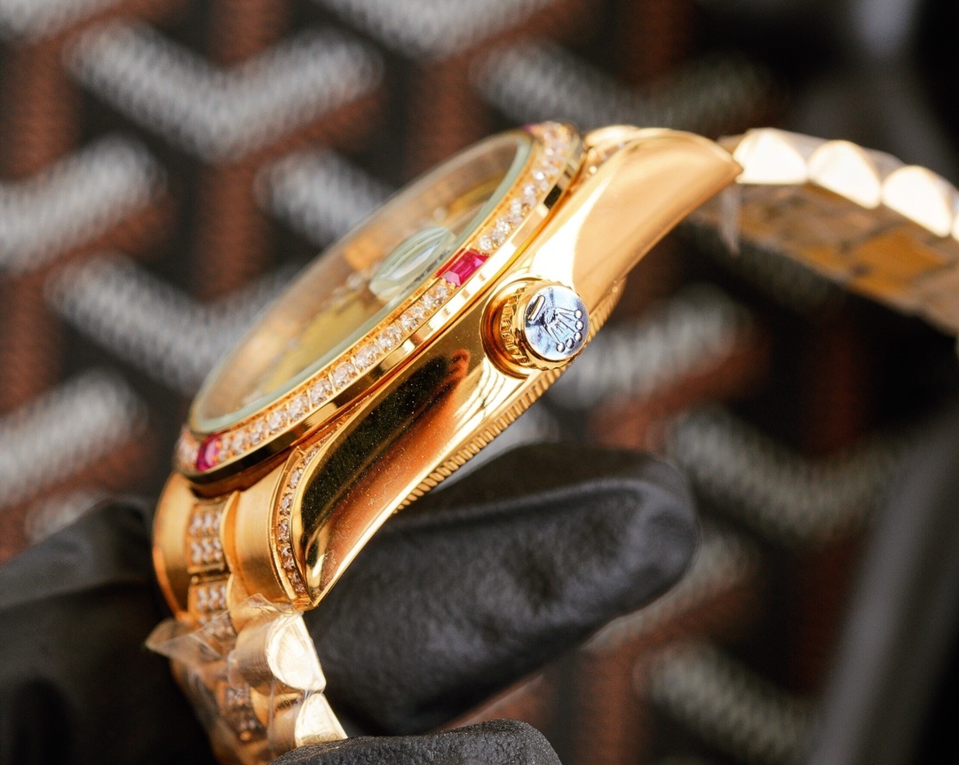 ロレックス「Rolex」デイトナ 126589TBR フルダイヤモンド クロノグラフ腕時計40mm