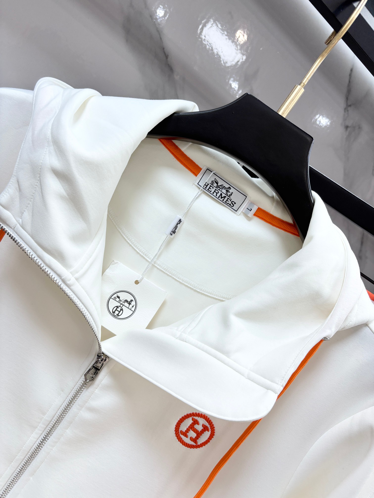 エルメス「Hermès」スポーツウェア ジップアップジャケット＆パンツ セットアップ