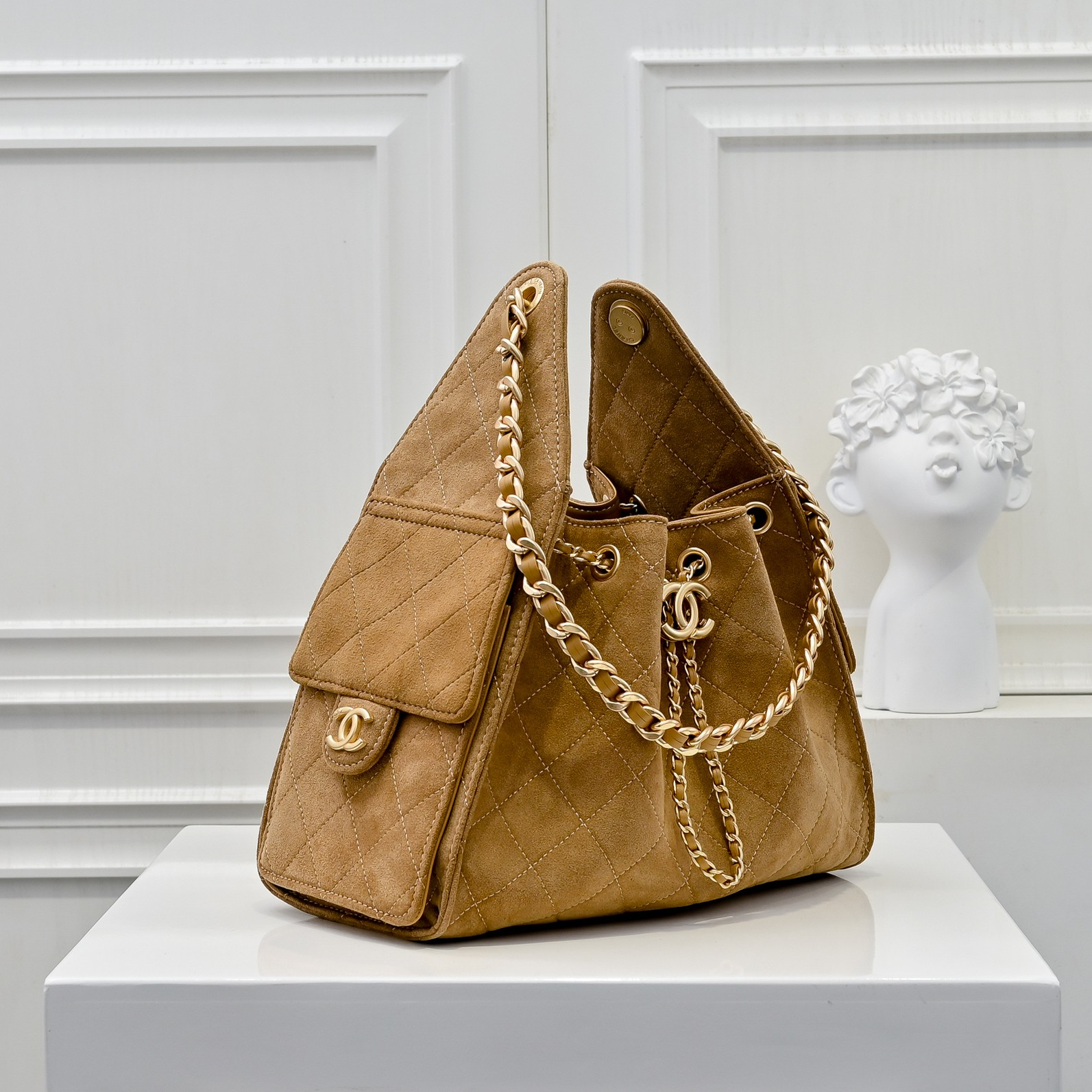 シャネル「Chanel」シャネル 25C スエード×カーフスキン ホーボーバッグ / ショルダーバッグ