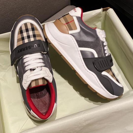 バーバリー「Burberry」バーバリー チェック プラットフォーム スニーカー / レザースニーカー