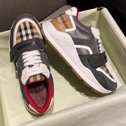バーバリー「Burberry」バーバリー チェック プラットフォーム スニーカー / レザースニーカー