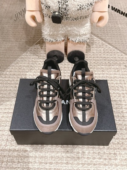 シャネル「Chanel」シャネル スタイル レザースニーカー (パンダカラー) / レジャースニーカー