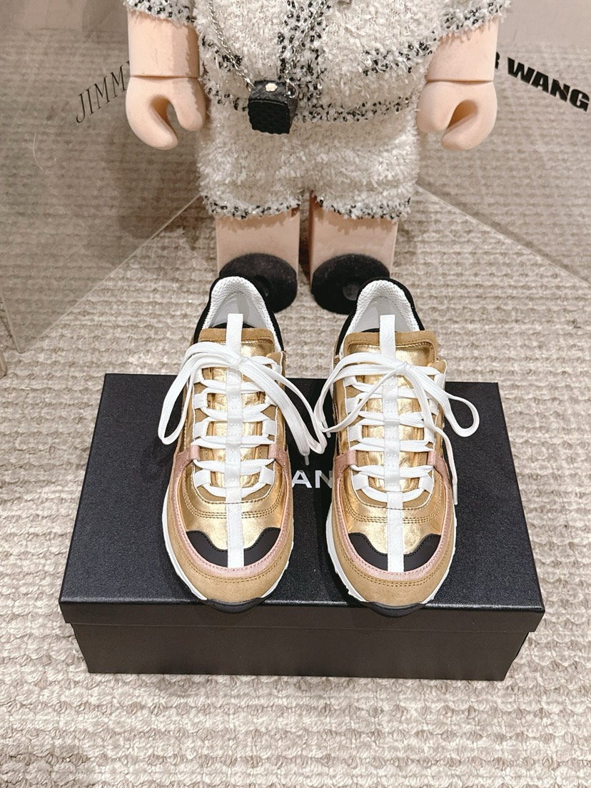 シャネル「Chanel」シャネル スタイル レザースニーカー (パンダカラー) / レジャースニーカー