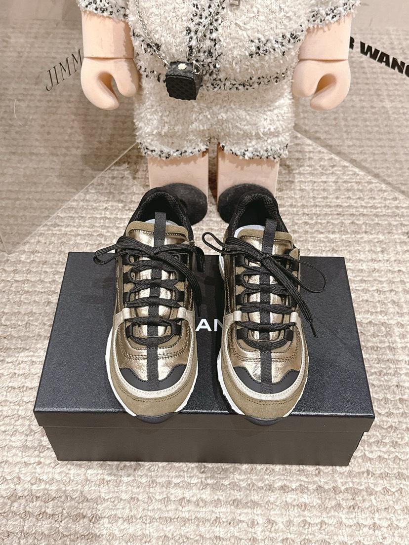 シャネル「Chanel」シャネル スタイル レザースニーカー (パンダカラー) / レジャースニーカー