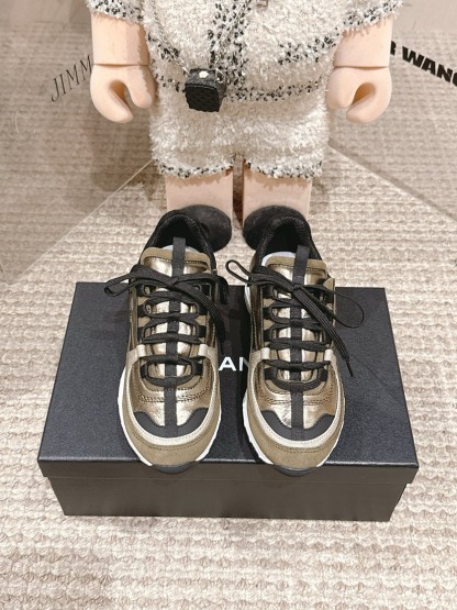 シャネル「Chanel」シャネル スタイル レザースニーカー (パンダカラー) / レジャースニーカー