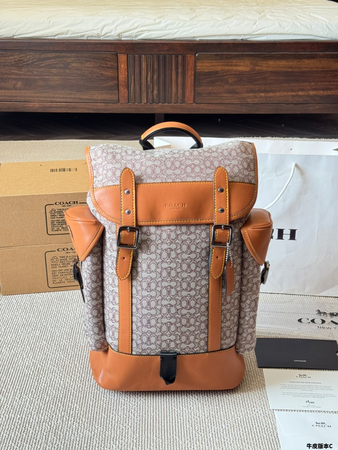 コーチ「Coach」Hudson メンズ 牛皮リュックサック