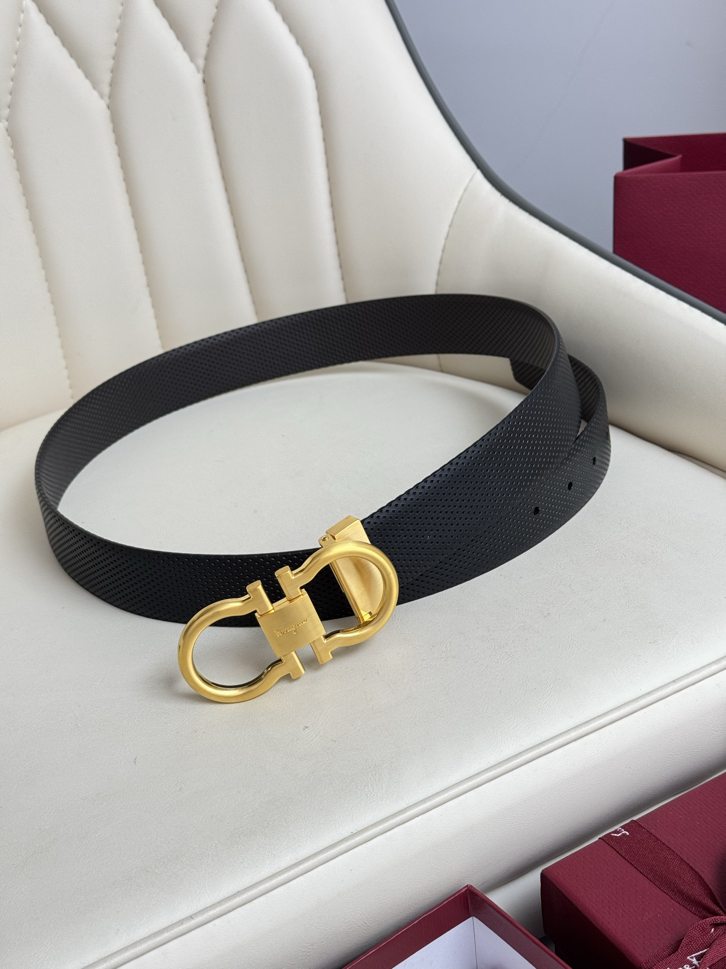 Ferragamoプレミアム トゴレザーベルト / ハイエンドウエストベルト