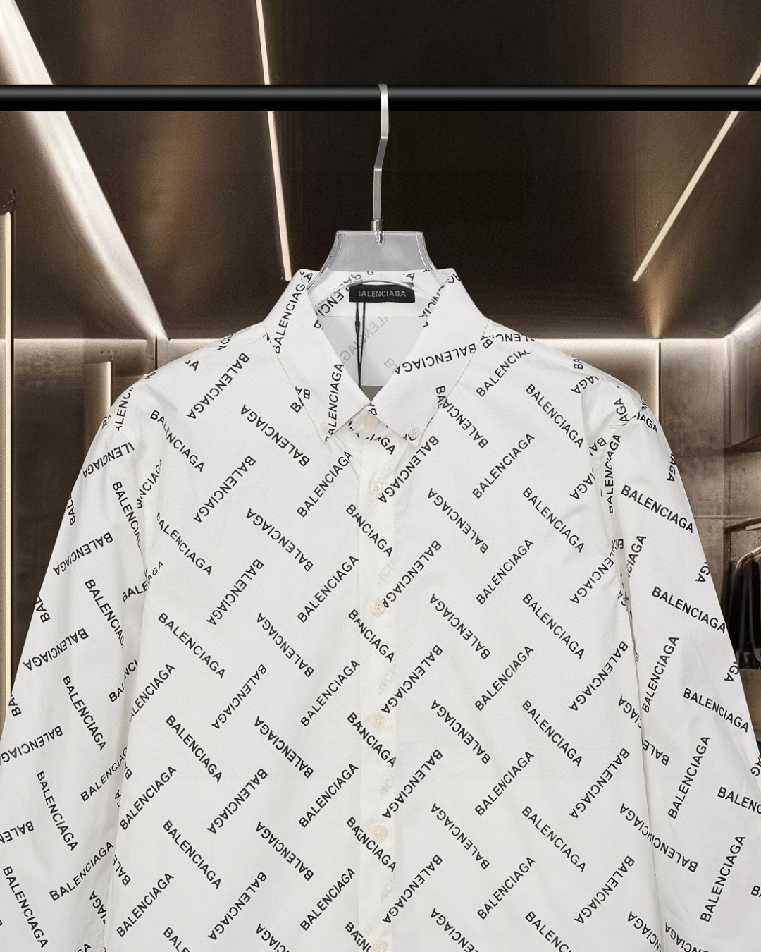 Balenciagaバレンシアガ オールオーバーロゴシャツ / ロングスリーブシャツ