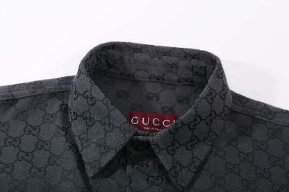 グッチ「Gucci」グッチ オールオーバーロゴ ショートスリーブシャツ / デニムシャツ