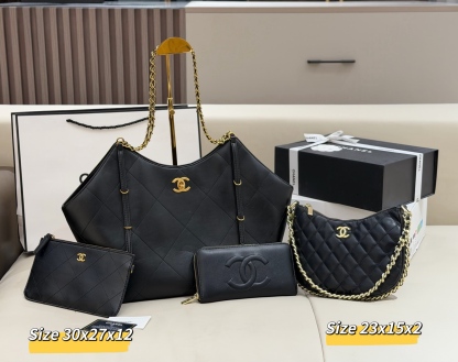 シャネル「Chanel」コンビネーションバッグ3点セット / トートバッグ＆ポーチセット