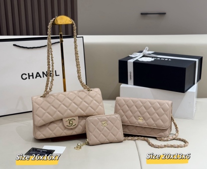 シャネル「Chanel」コンビネーションバッグ3点セット / トートバッグ＆ポーチセット
