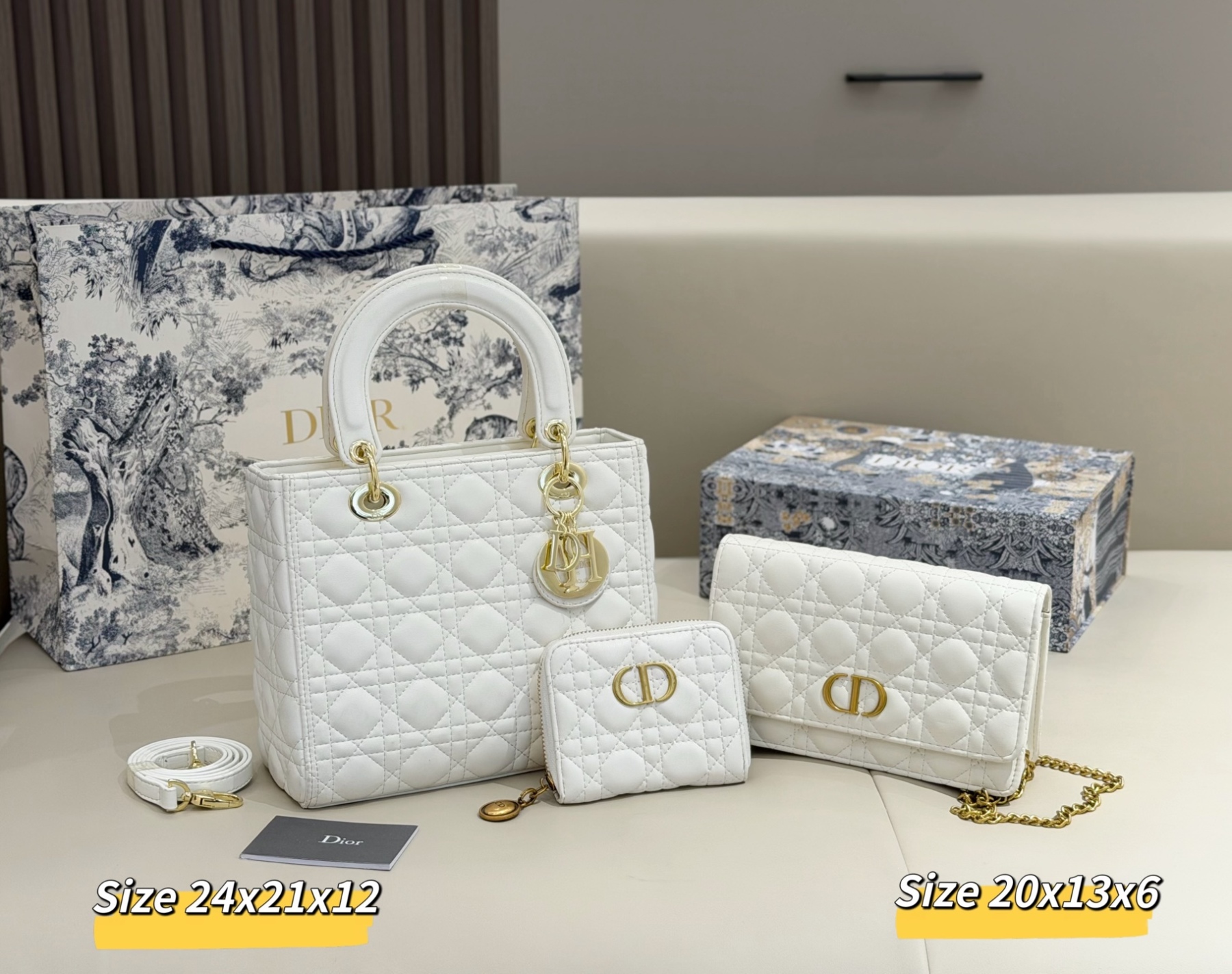 ディオール「Dior」コンビネーションバッグ3点セット / トートバッグ＆ポーチセット