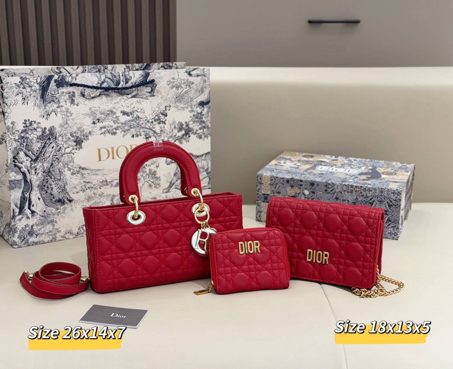 ディオール「Dior」コンビネーションバッグ3点セット / トートバッグ＆ポーチセット