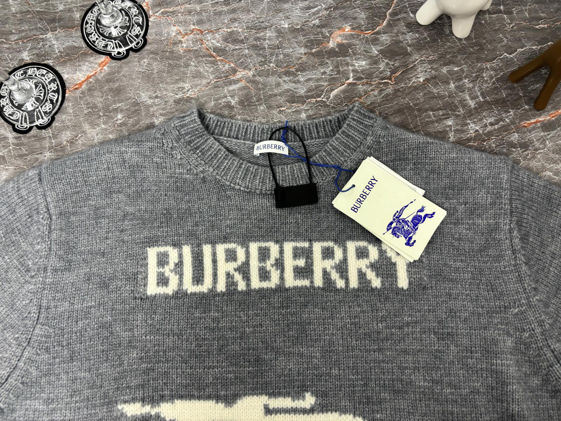 バーバリー「Burberry」バーバリー ジャカードニット プルオーバー / クルーネックセーター
