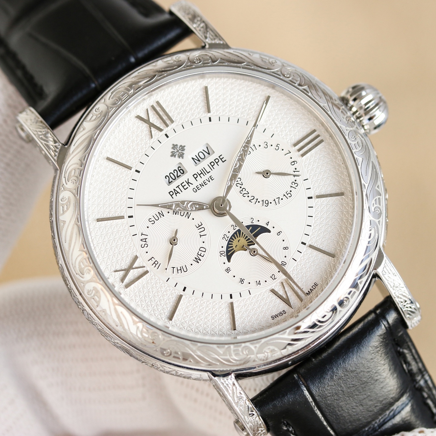 Patek Philippe パテック・フィリップ スタイル 満鑽 鍋蓋ガラス オートマティック / カスタムウォッチ