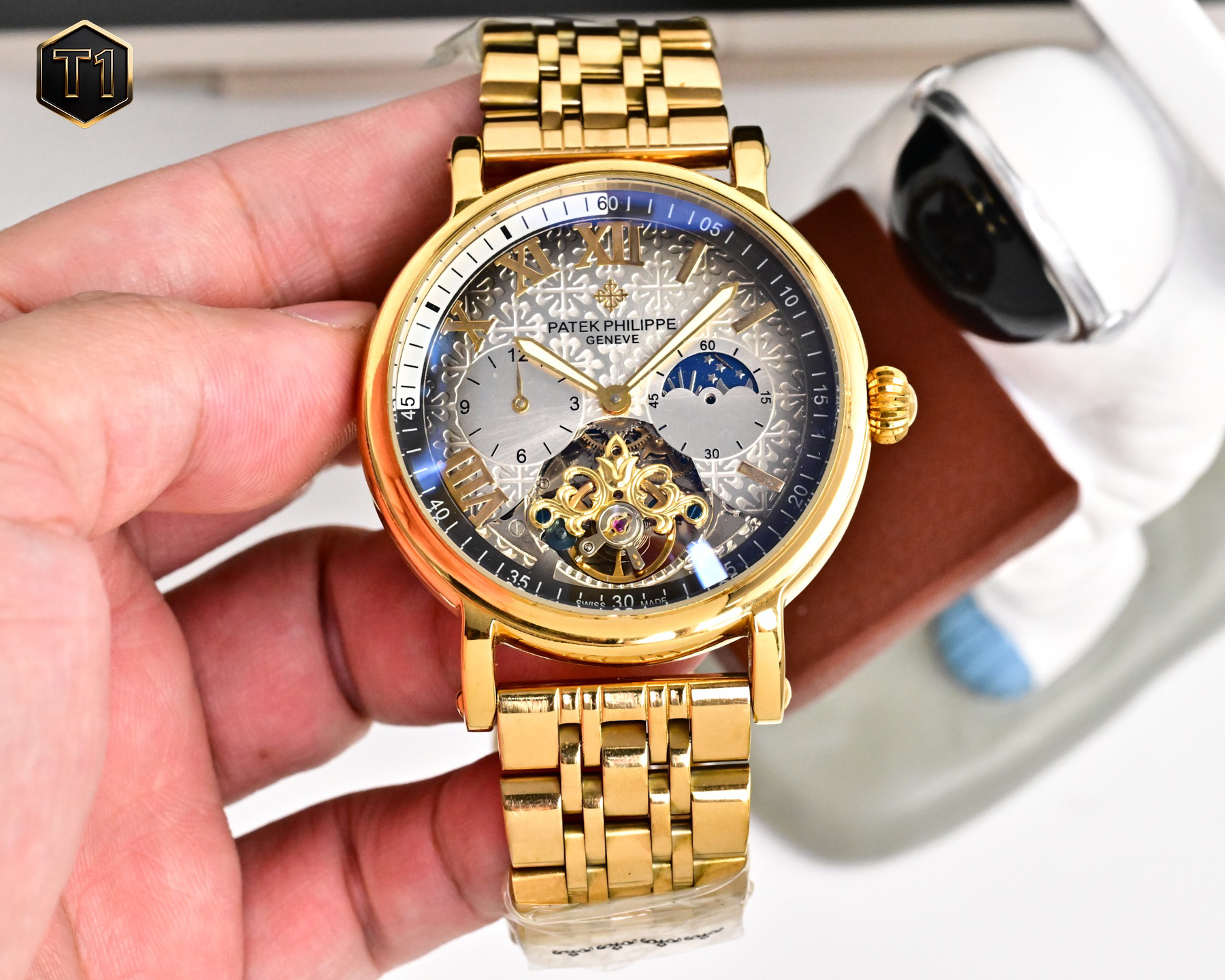 Patek Philippe パテック・フィリップ デザイン 大型テンプ メンズ オートマティックウォッチ / 機械式腕時計