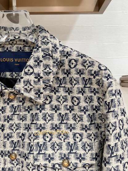 ルイ・ヴィトン「Louis Vuitton」モノグラム柄 ジャカード フリップカラー ジャケット / ワークジャケット