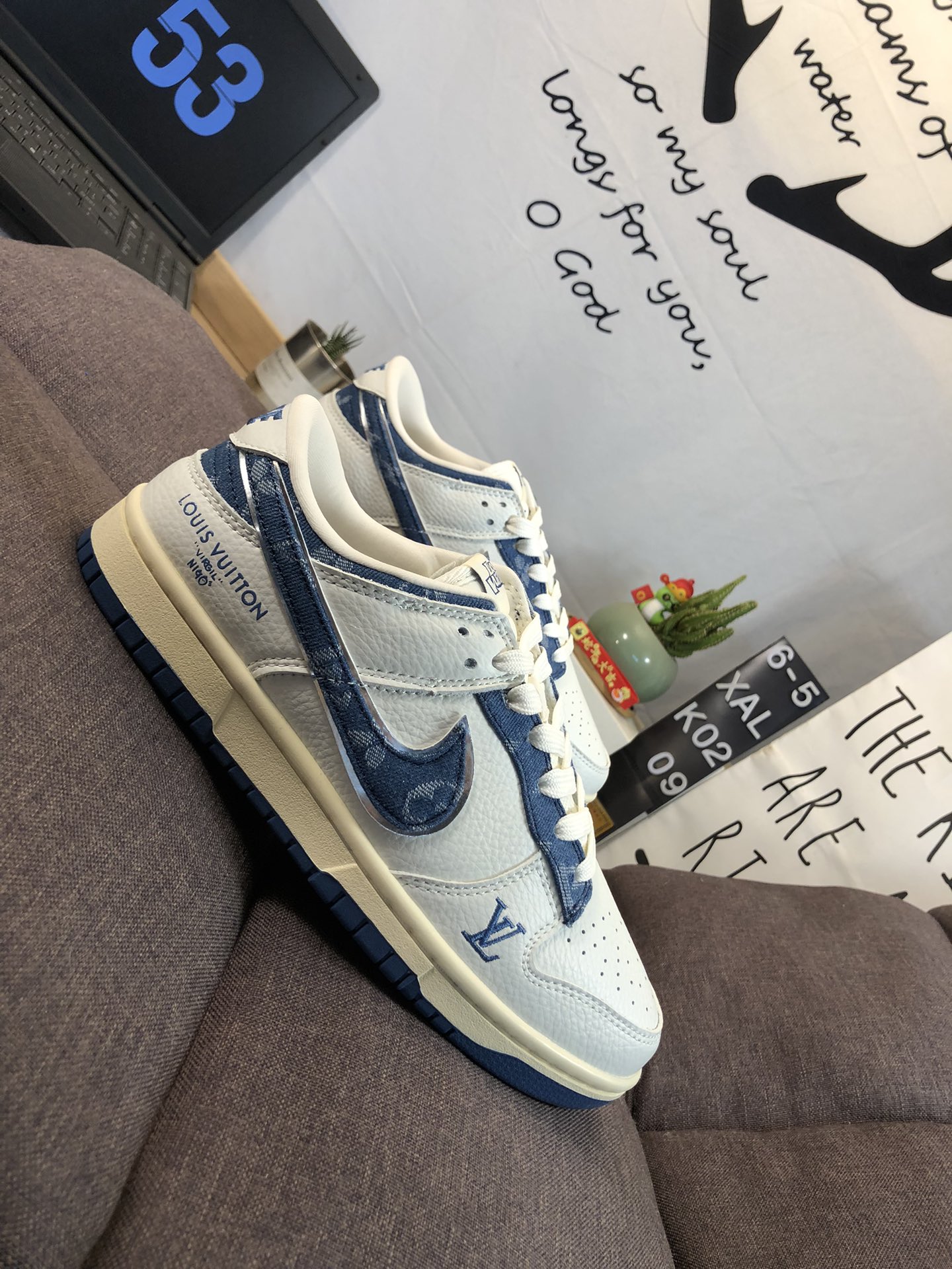 ナイキ「Nike」LV x NIKEコラボレーション SBダンク ロー カジュアルスニーカー