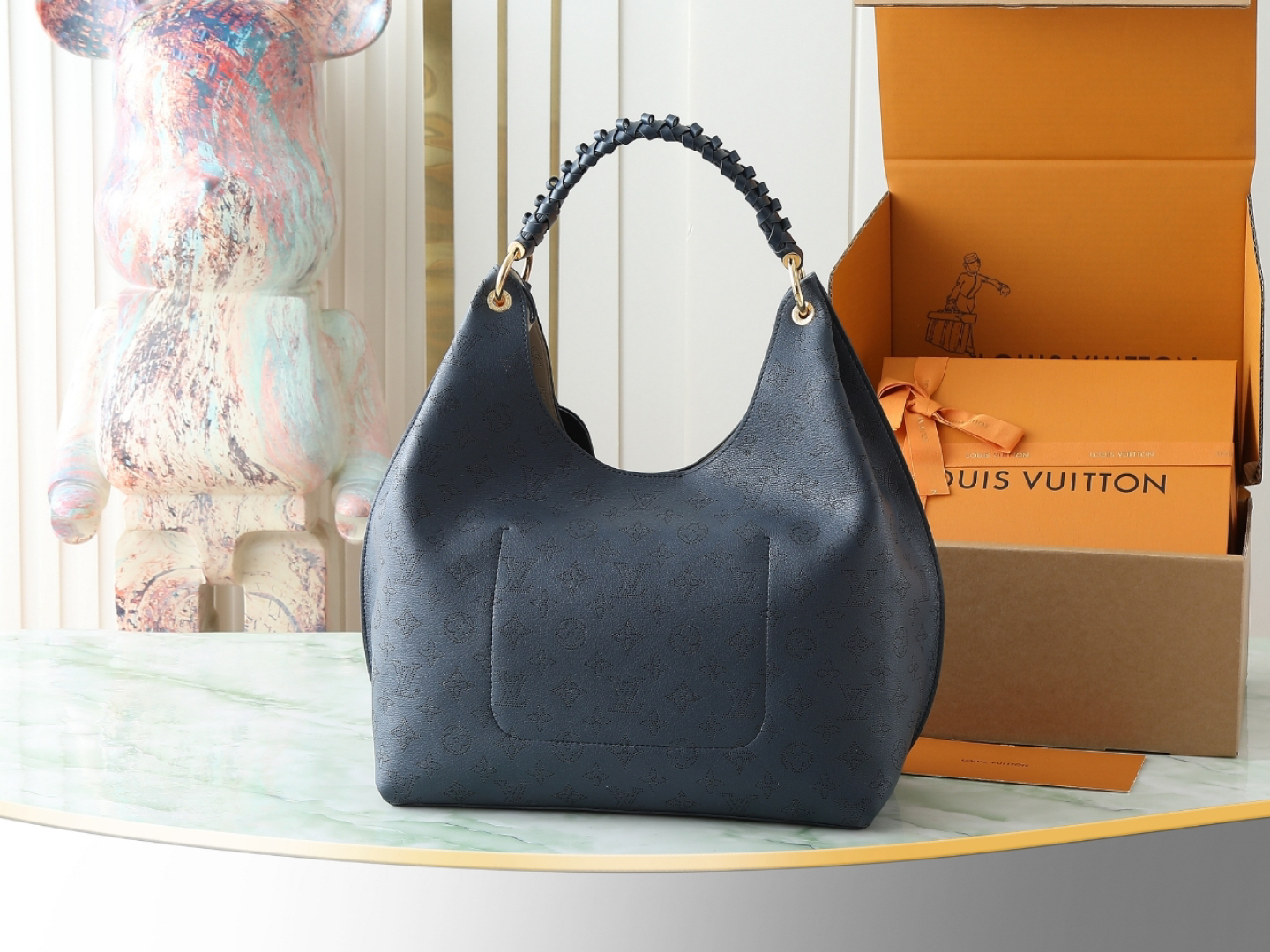 ルイ・ヴィトン「Louis Vuitton」CARMEL ハンドバッグ ネイビー