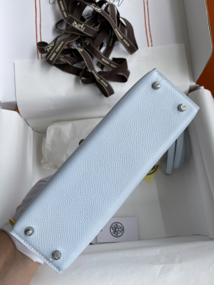 エルメス「Hermès」 Mini Kelly 2代 19cm Epsomレザーバッグ（ミストブルー/シルバーハードウェア）