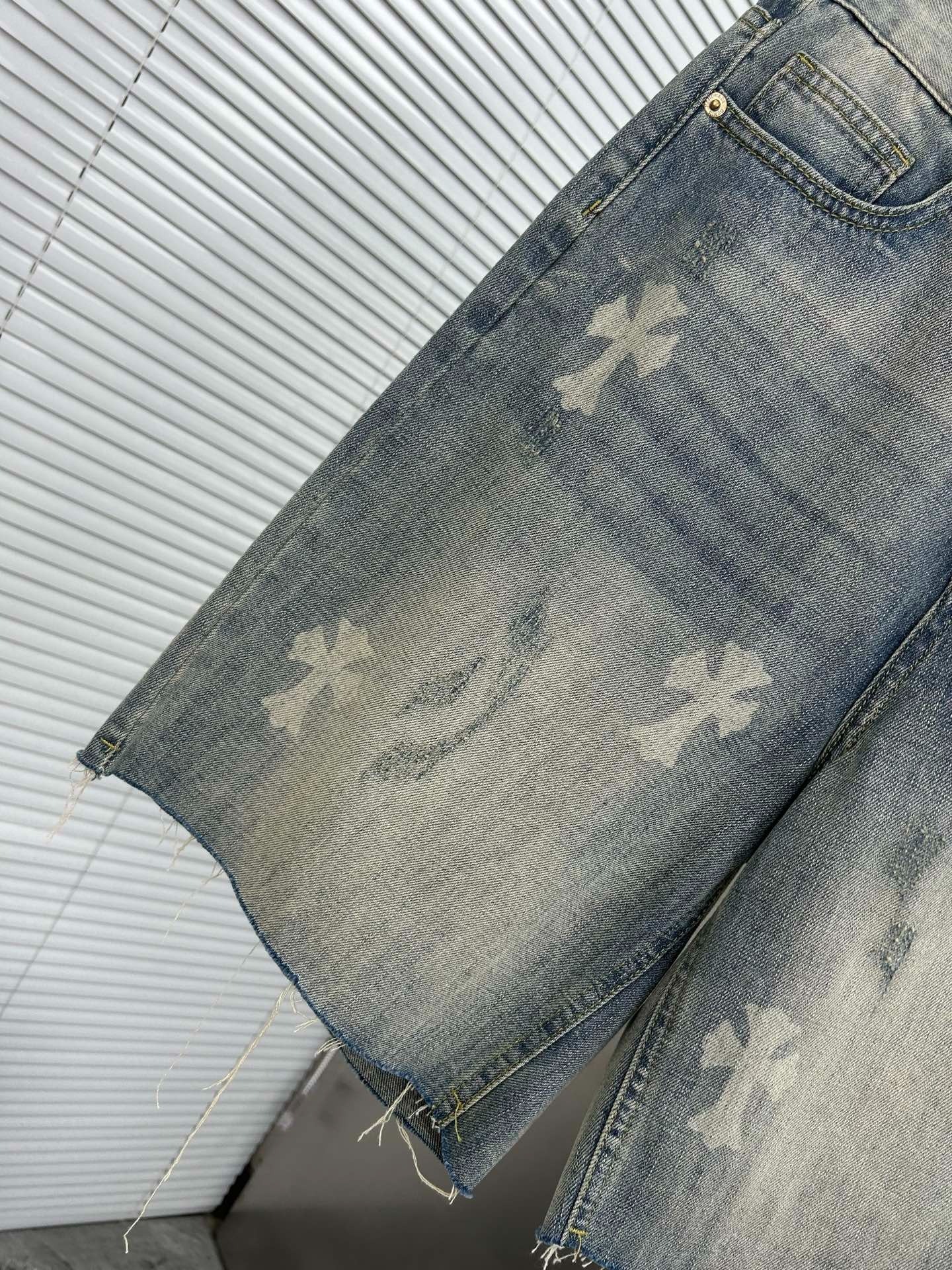 クロムハーツ「Chrome Hearts」プレミアム ストレッチデニム ショートパンツ