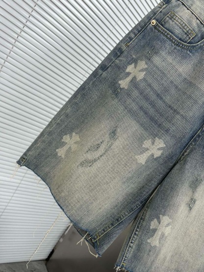 クロムハーツ「Chrome Hearts」プレミアム ストレッチデニム ショートパンツ