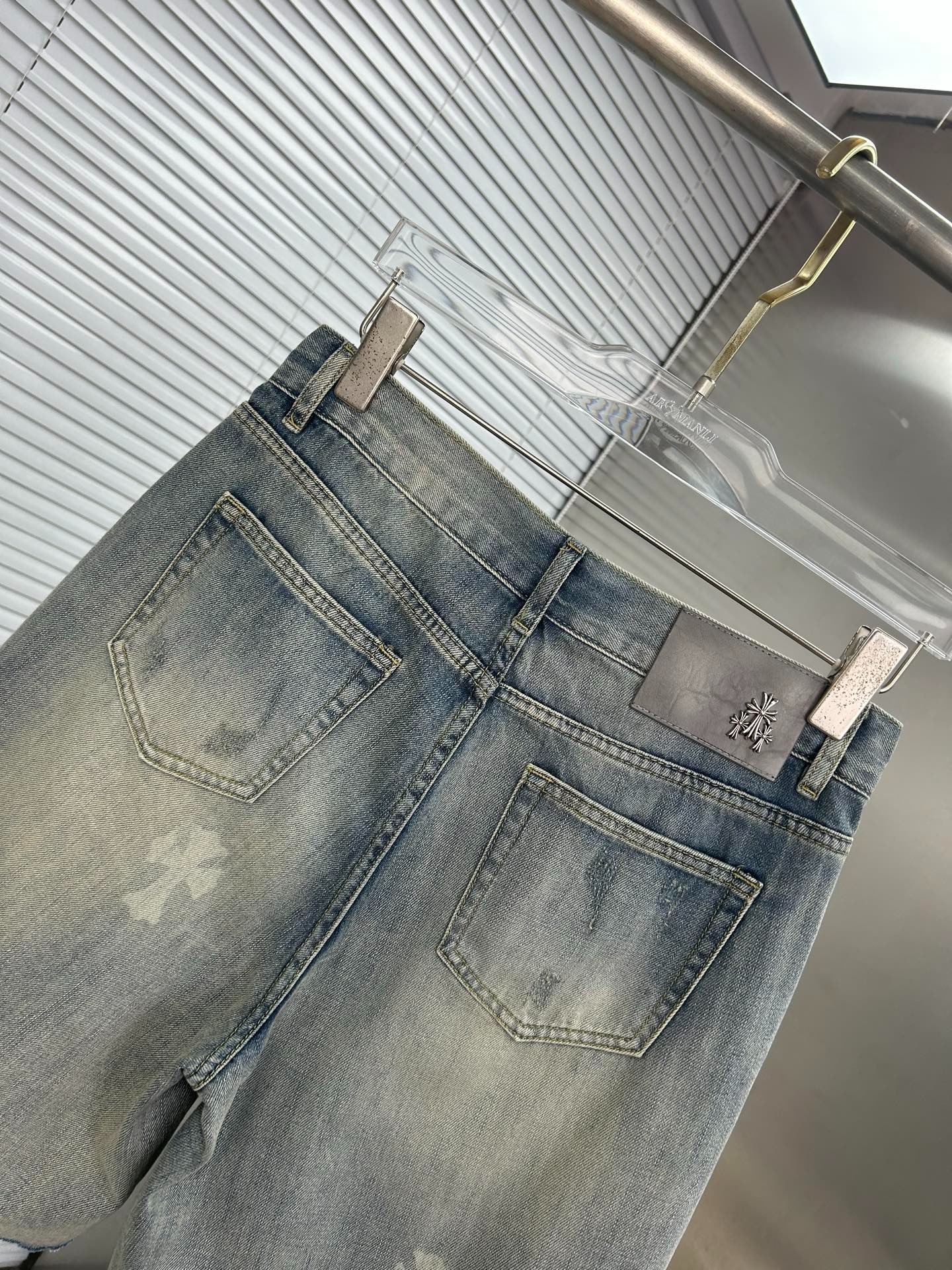 クロムハーツ「Chrome Hearts」プレミアム ストレッチデニム ショートパンツ