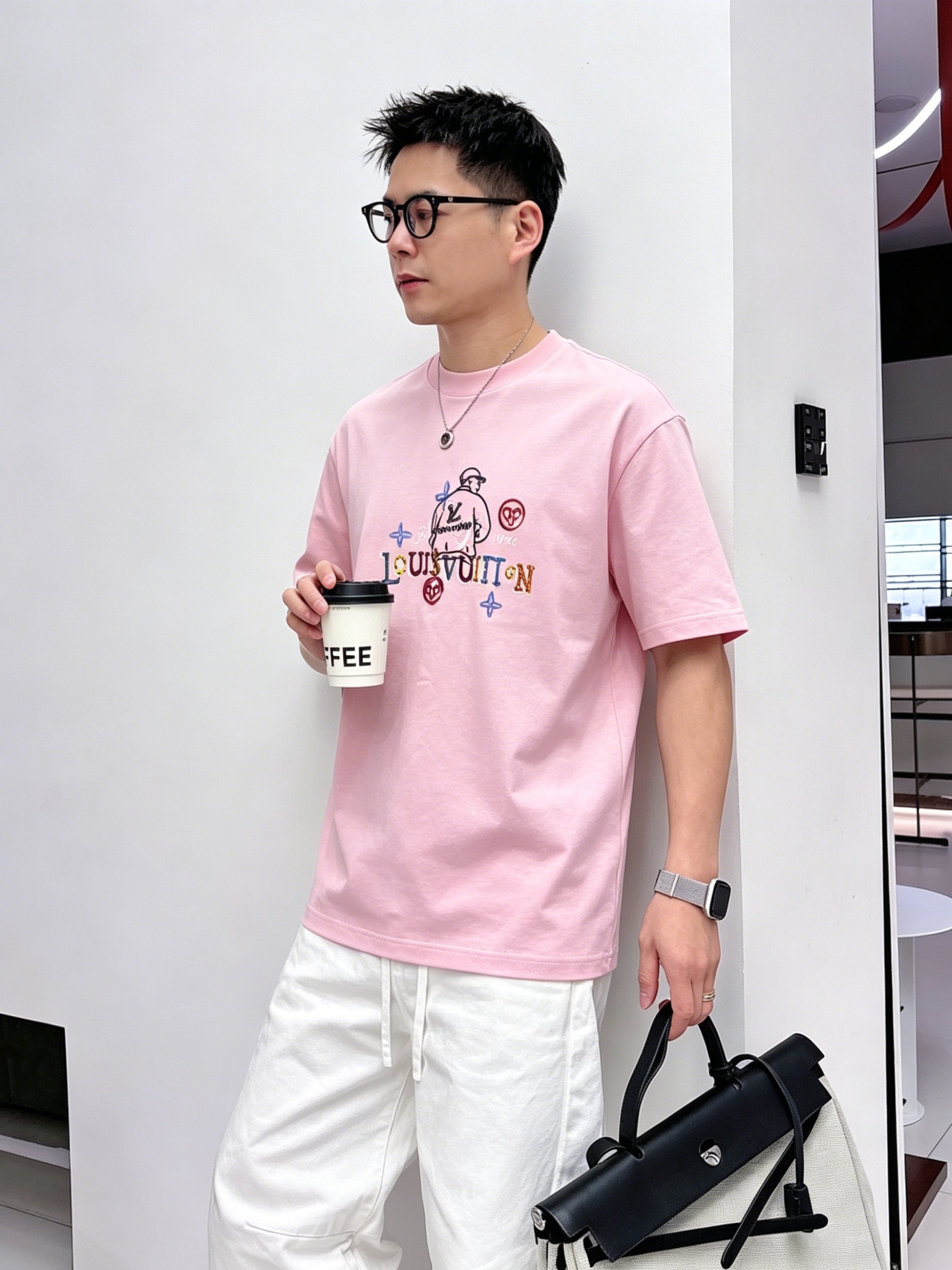 ルイ・ヴィトン「Louis Vuitton」ロゴプリントTシャツ / ショートスリーブ クルーネック