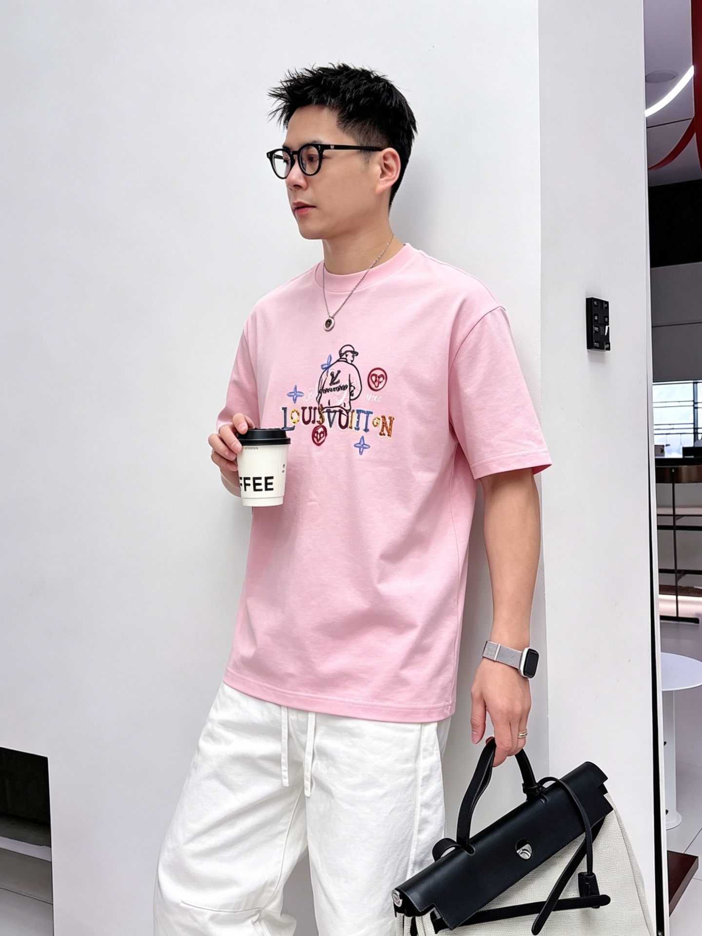 ルイ・ヴィトン「Louis Vuitton」ロゴプリントTシャツ / ショートスリーブ クルーネック