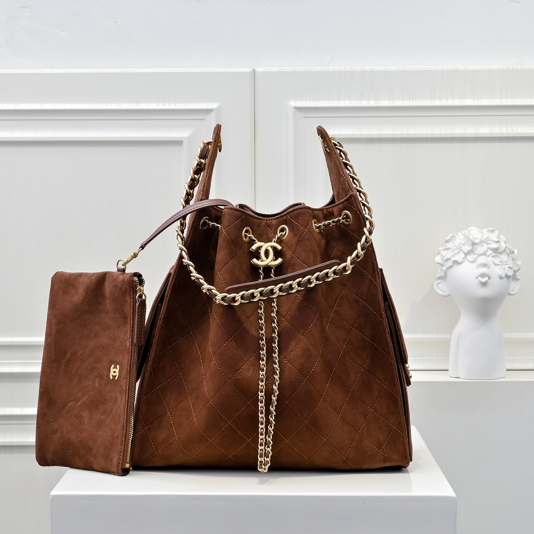 シャネル「Chanel」シャネル 25C スエード×カーフスキン ホーボーバッグ / ショルダーバッグ