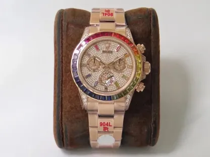 ロレックス「Rolex」宇宙計型デイトナ レインボーダイヤル クロノグラフ腕時計40MM