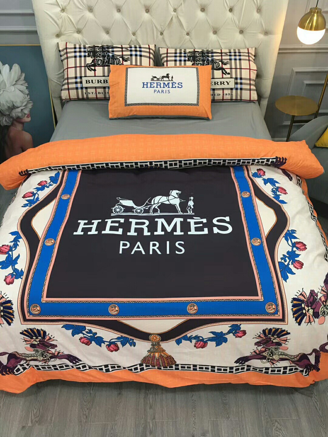 エルメス「Hermès」プレミアムコットン デジタルプリント 4点セット