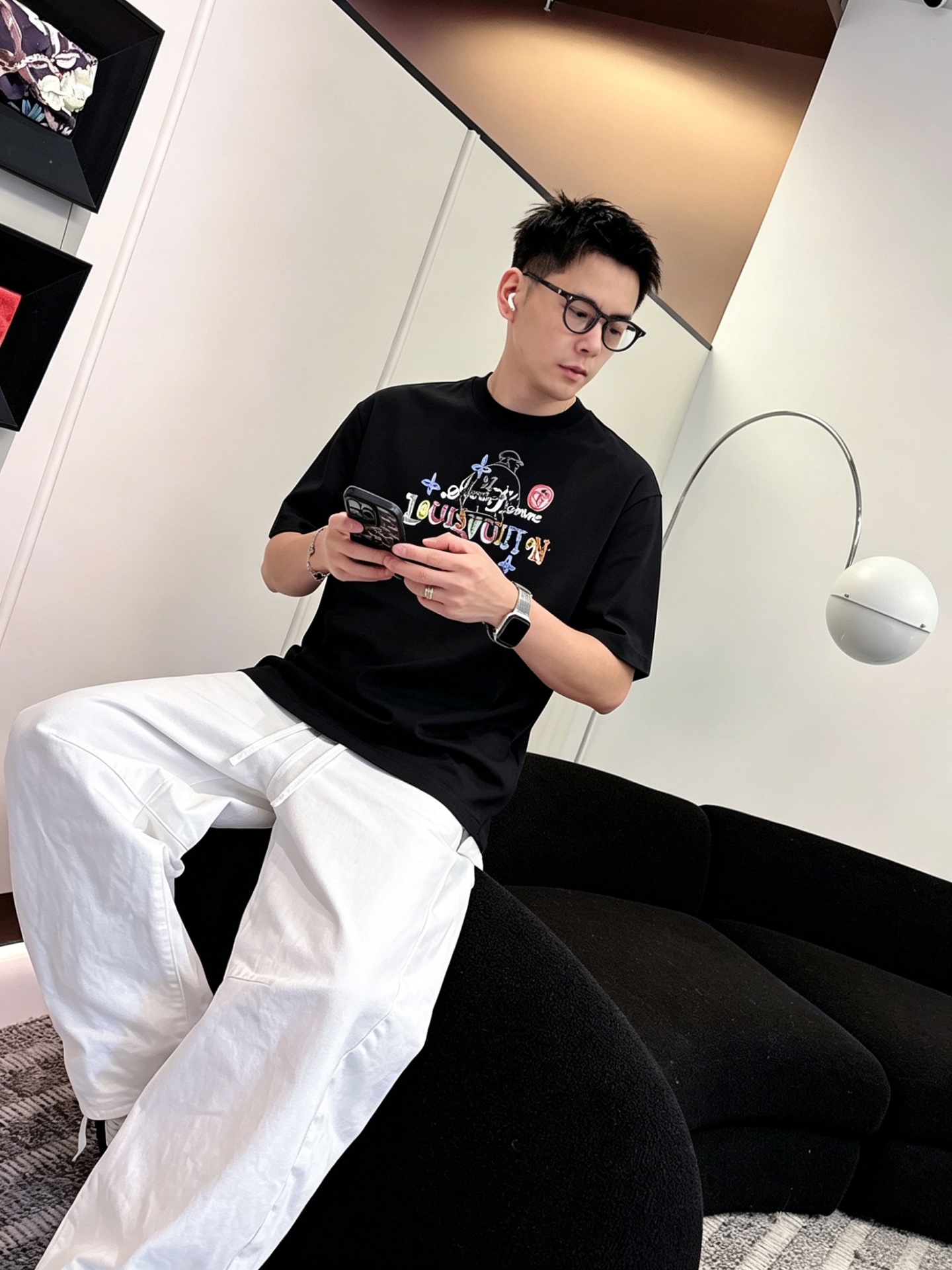 ルイ・ヴィトン「Louis Vuitton」ロゴプリントTシャツ / ショートスリーブ クルーネック