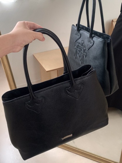 クロムハーツ「Chrome Hearts」クロスロゴ レザートートバッグ 42×32×16cm