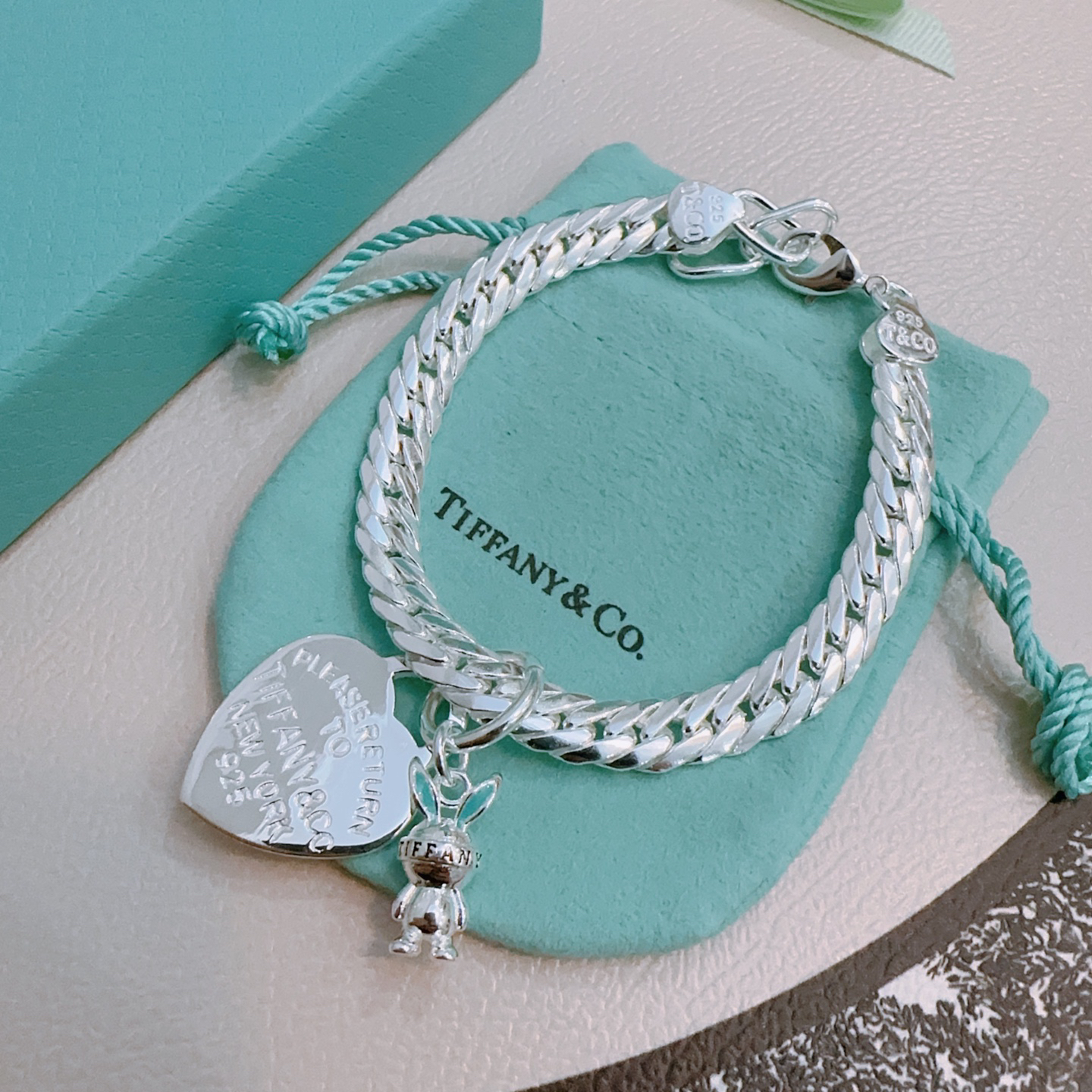 ティファニー「Tiffany & Co.」ポリッシュドシルバーリンク ブレスレット
