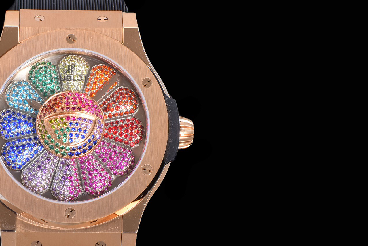 ウブロ「Hublot」クラシック フュージョン タカシ・ムラカミ サンライズ フラワー リミテッド エディション メンズウォッチ45MM