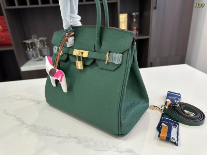 エルメス「Hermès」Birkin オーストリッチレザー ショルダーバッグ