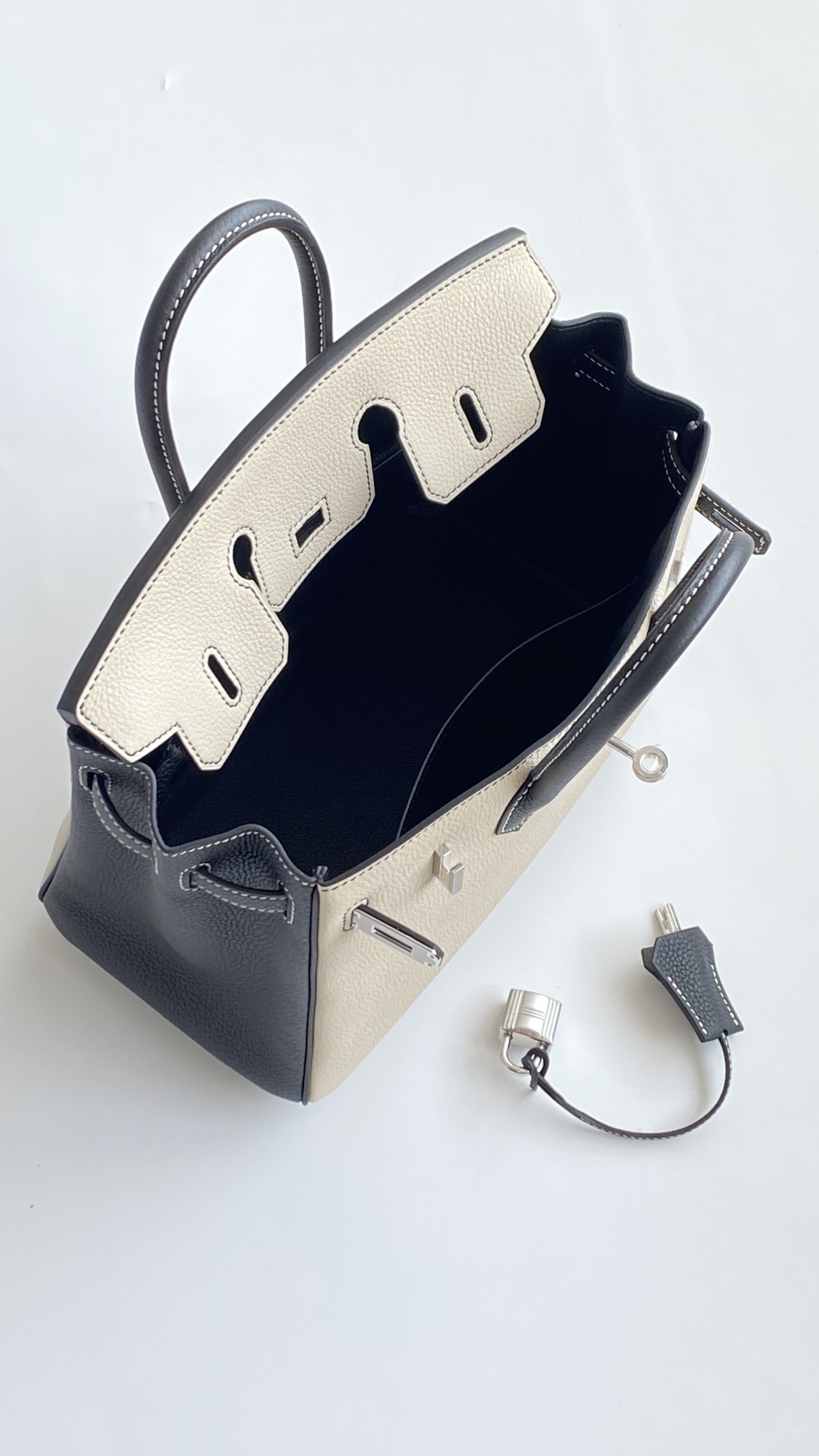 エルメス「Hermès」Birkin 25 パンダ レザー ショルダーバッグ