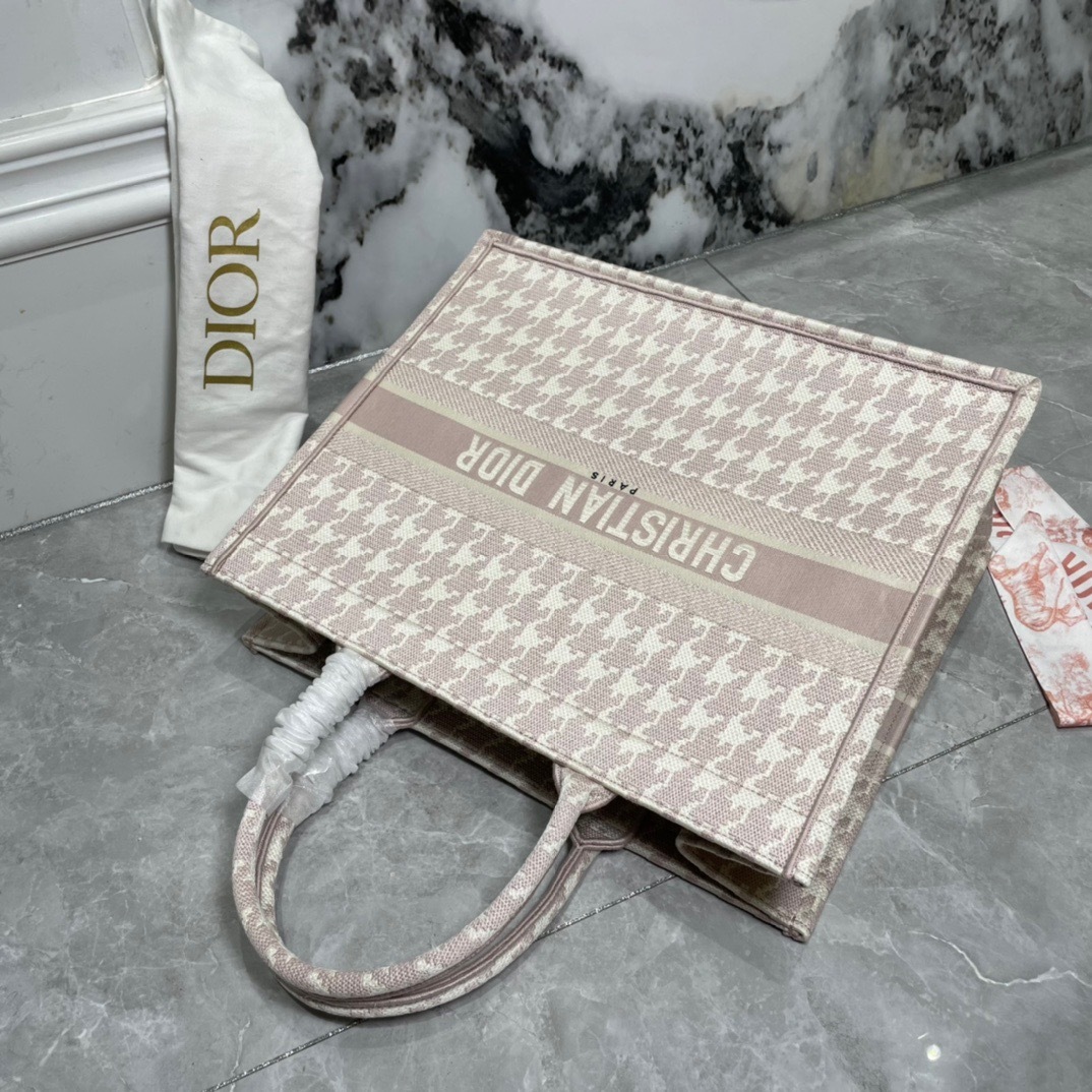ディオール「Dior」Book Tote 千鳥柄 ラージサイズ ショッピングトートバッグ
