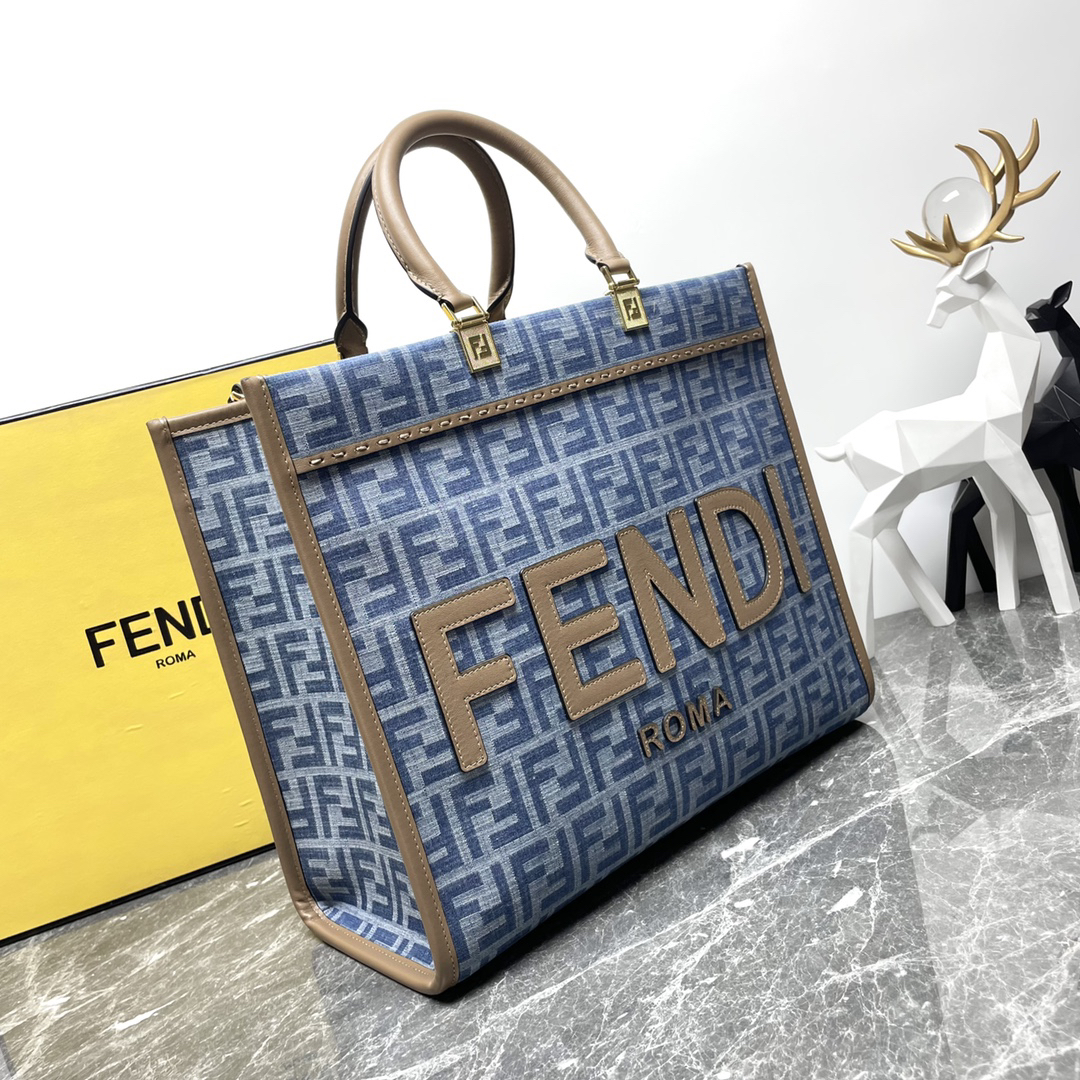 フェンディ「Fendi」Sunshine ミディアム レザー トートバッグ